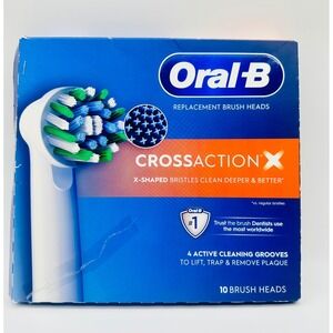 Oral-B CrossAction X Replacement Electric Toothbrush Heads 10 Count New Sealed